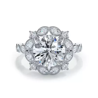 Luminaria Bezel Marquise Halo Ring