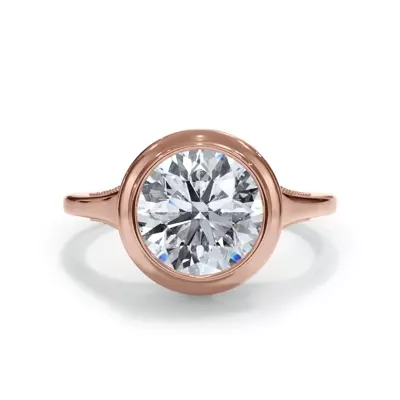 Cristalla Pavé Profile Bezel Engagement Ring