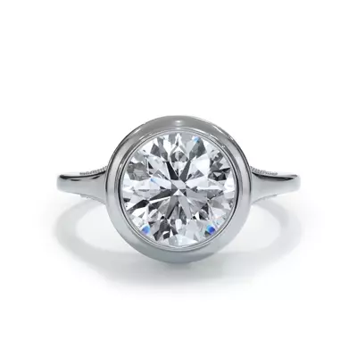 Cristalla Pavé Profile Bezel Engagement Ring