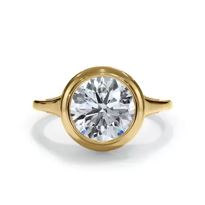 Cristalla Pavé Profile Bezel Engagement Ring