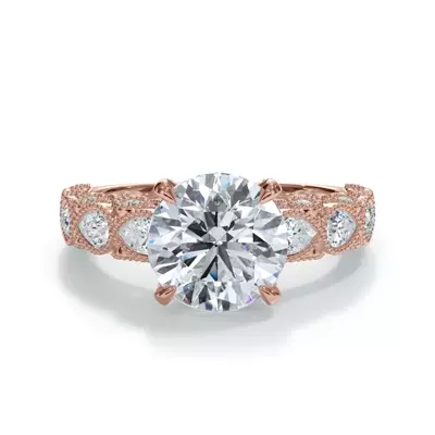 Amara Vintage Pear-Shaped Lab Engagement Ring