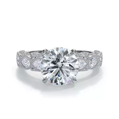Amara Vintage Pear-Shaped Lab Engagement Ring