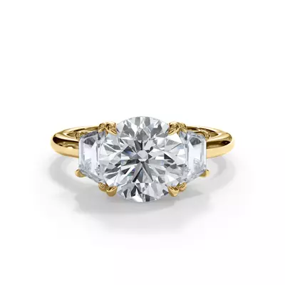 Eclipse Trapezoid Lab Engagement Ring