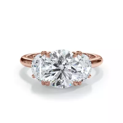 Eclipse Half-Moon Lab Engagement Ring