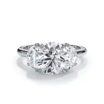 Eclipse Half-Moon Lab Engagement Ring