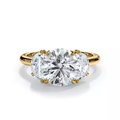 Eclipse Half-Moon Lab Engagement Ring