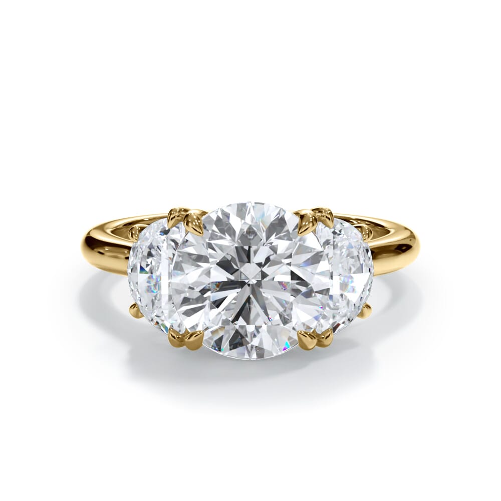 Eclipse Half-Moon Lab Engagement Ring