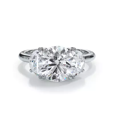 Eclipse Half-Moon Lab Engagement Ring