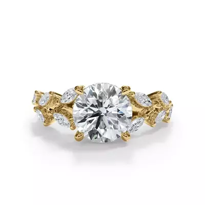 Vineyard Leaf Marquise Diamond Engagement Ring