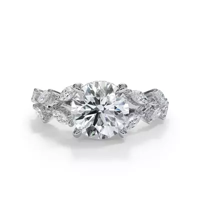 Vineyard Leaf Marquise Diamond Engagement Ring