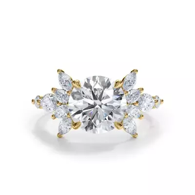 Novara Marquise Lab Demi Halo Engagement Ring