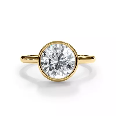 Enigma Bezel Hidden Halo Engagement Ring