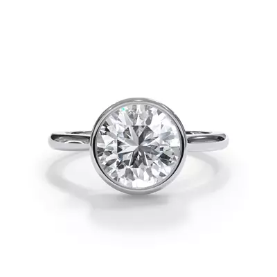 Enigma Bezel Hidden Halo Engagement Ring