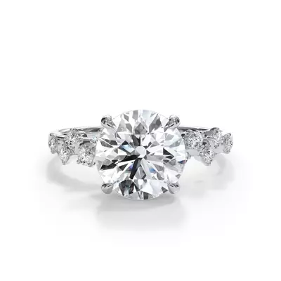 Maris Scattered Diamond Hidden Halo Engagement Ring