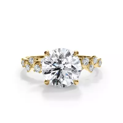 Maris Scattered Diamond Hidden Halo Engagement Ring