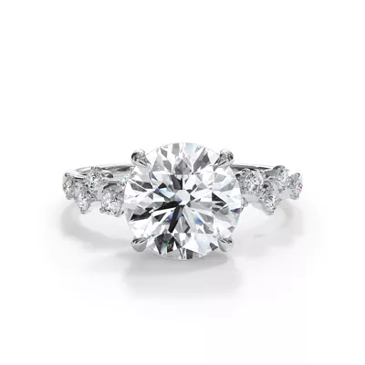 Maris Scattered Diamond Hidden Halo Engagement Ring