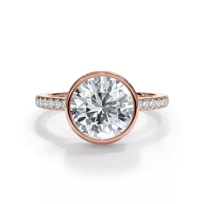 Enigma Bezel Hidden Halo Pavé Band Engagement Ring