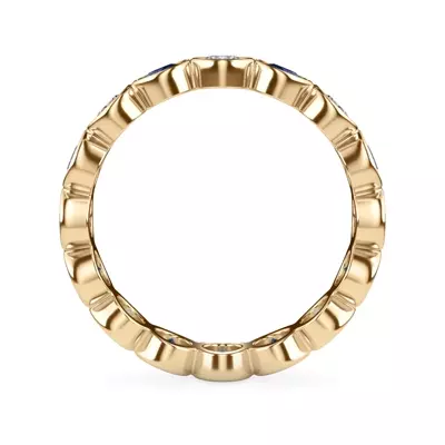 Sapphire and Lab Diamond Bezel-Set Eternity Ring