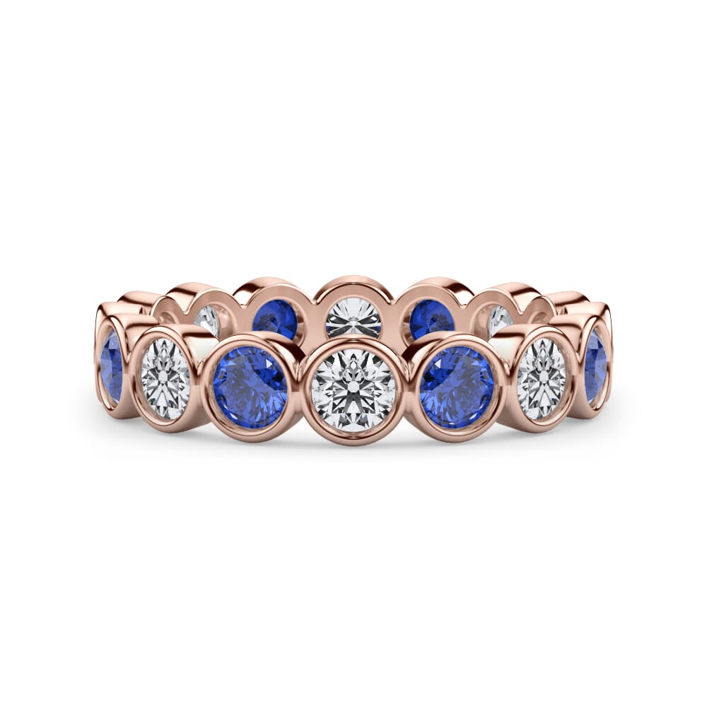 Sapphire and Diamond Bezel-Set Eternity Ring