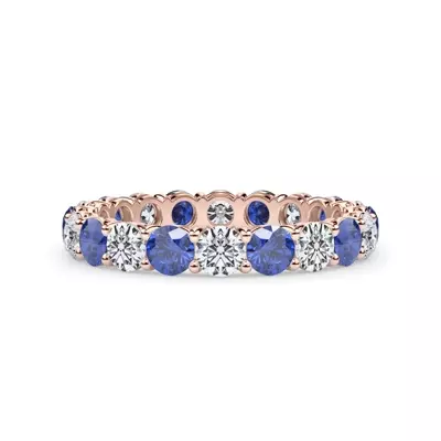 Classic Sapphire and Lab Diamond Eternity Band