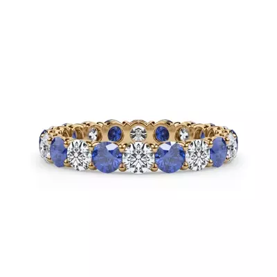 Classic Sapphire and Lab Diamond Eternity Band