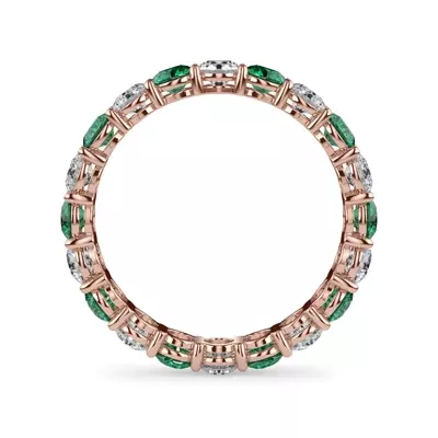 Classic EmeraId and Diamond Eternity Band