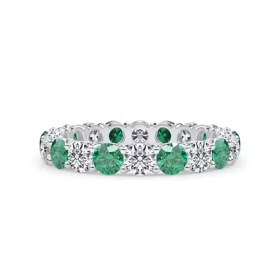 Classic EmeraId and Diamond Eternity Band