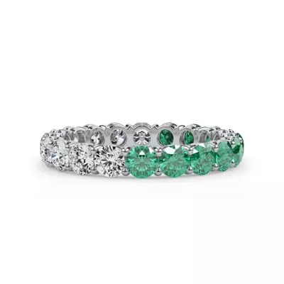Dual Harmony Emerald and Diamond Eternity Ring