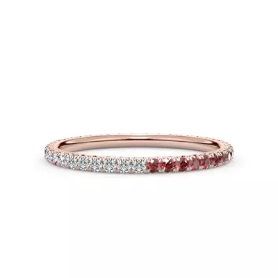 Dual Harmony Ruby and Diamond Eternity Band