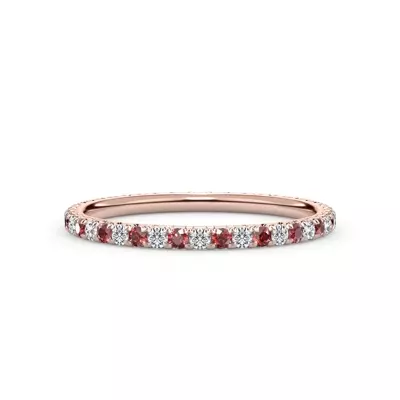 Ruby and Diamond Pavé Eternity Band