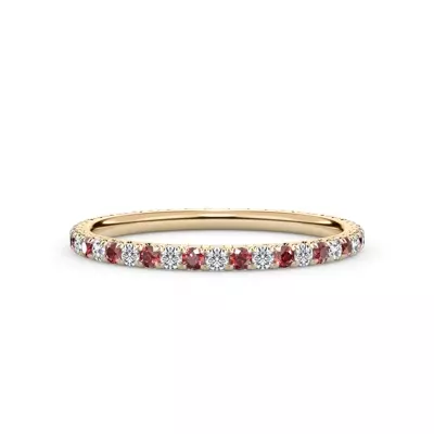Ruby and Lab Diamond Pavé Eternity Band