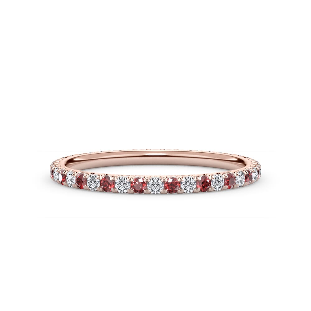 Ruby and Diamond Pavé Eternity Band