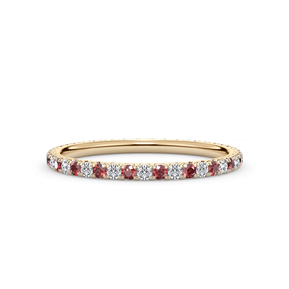 Ruby and Diamond Pavé Eternity Band