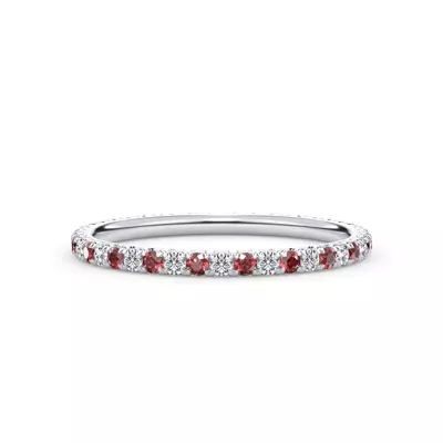 Ruby and Lab Diamond Pavé Eternity Band