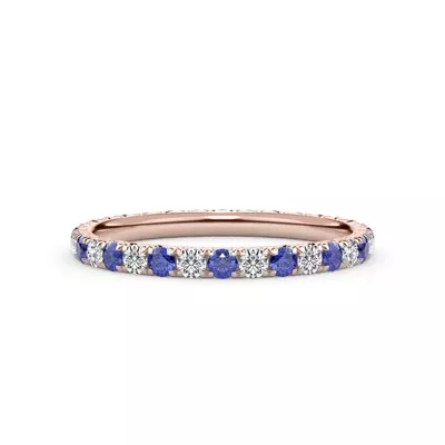 Sapphire and Diamond Pavé Eternity Band