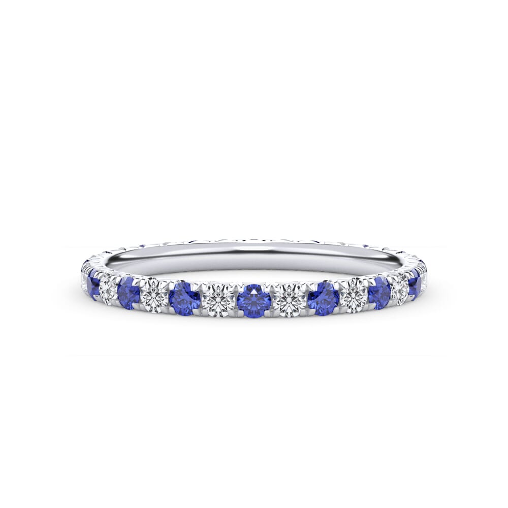 Sapphire and Diamond Pavé Eternity Band