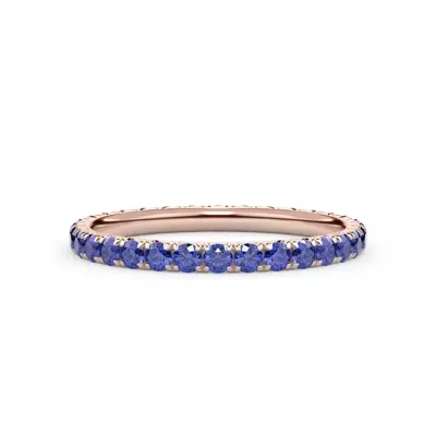 Sapphire Pavé Eternity Band