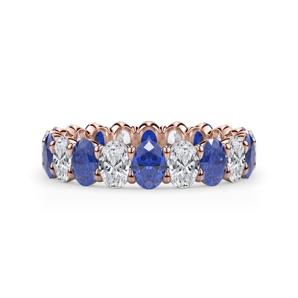 Classic Oval Sapphire and Diamond Eternity Ring