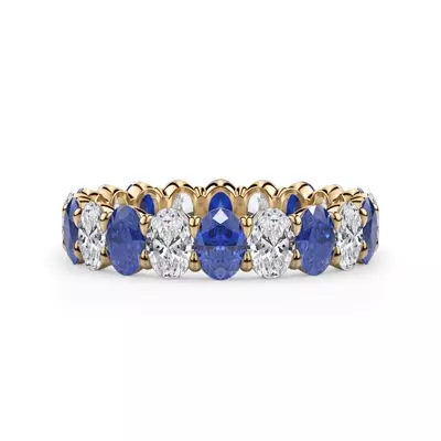 Classic Oval Sapphire and Diamond Eternity Ring