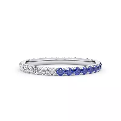 Dual Harmony Sapphire and Diamond Eternity Band