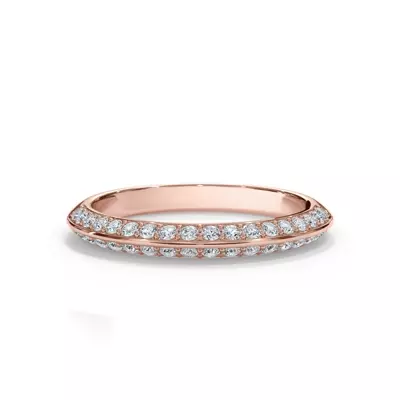 Bellora Knife-Edge Pavé Band