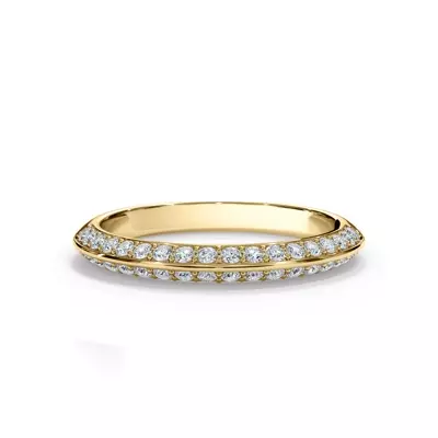 Bellora Knife-Edge Pavé Band