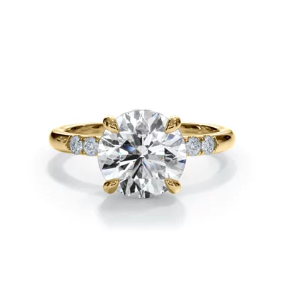 Bellora Trio Pavé Hidden Halo Lab Engagement Ring (2mm)