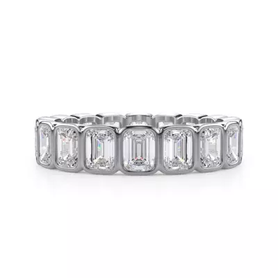 Emerald-Cut Rounded Bezel Diamond Eternity Ring (3.00ct. tw.)
