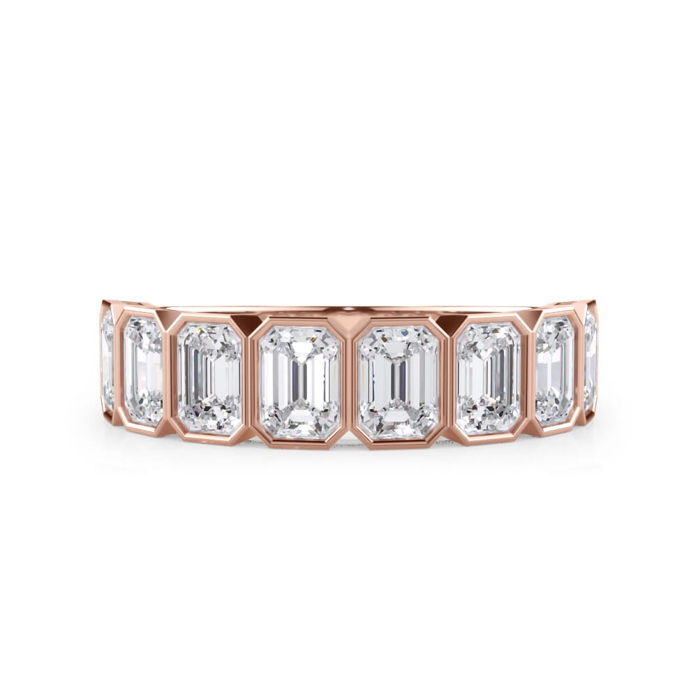 Emerald-Cut Lab Bezel Diamond Half Eternity Ring (2ct. tw.)