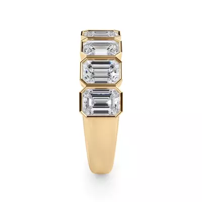 Emerald-Cut Lab Bezel Diamond Half Eternity Ring (2.4ct. tw.)
