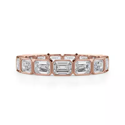 East-West Emerald-Cut Bezel Lab Diamond Eternity Ring (2.10ct. tw.)