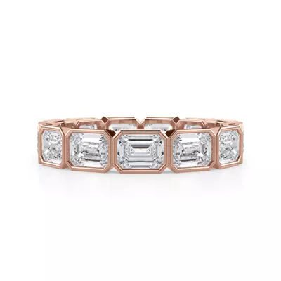 East-West Emerald-Cut Bezel Lab Diamond Eternity Ring (3.00ct. tw.)
