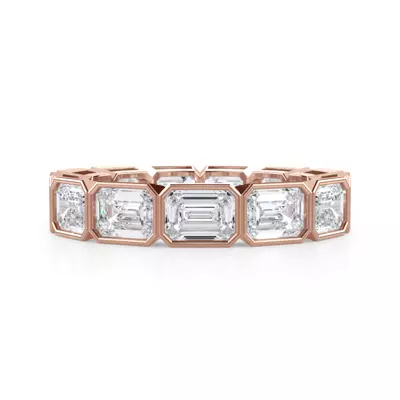 East-West Emerald-Cut Bezel Lab Diamond Eternity Ring (4.00ct. tw.)