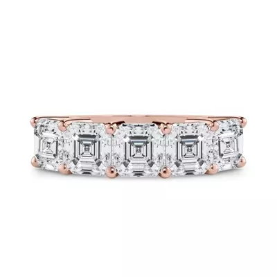 Asscher Cut Lab Diamond 5 Stone Ring (3.50 ct. tw.)